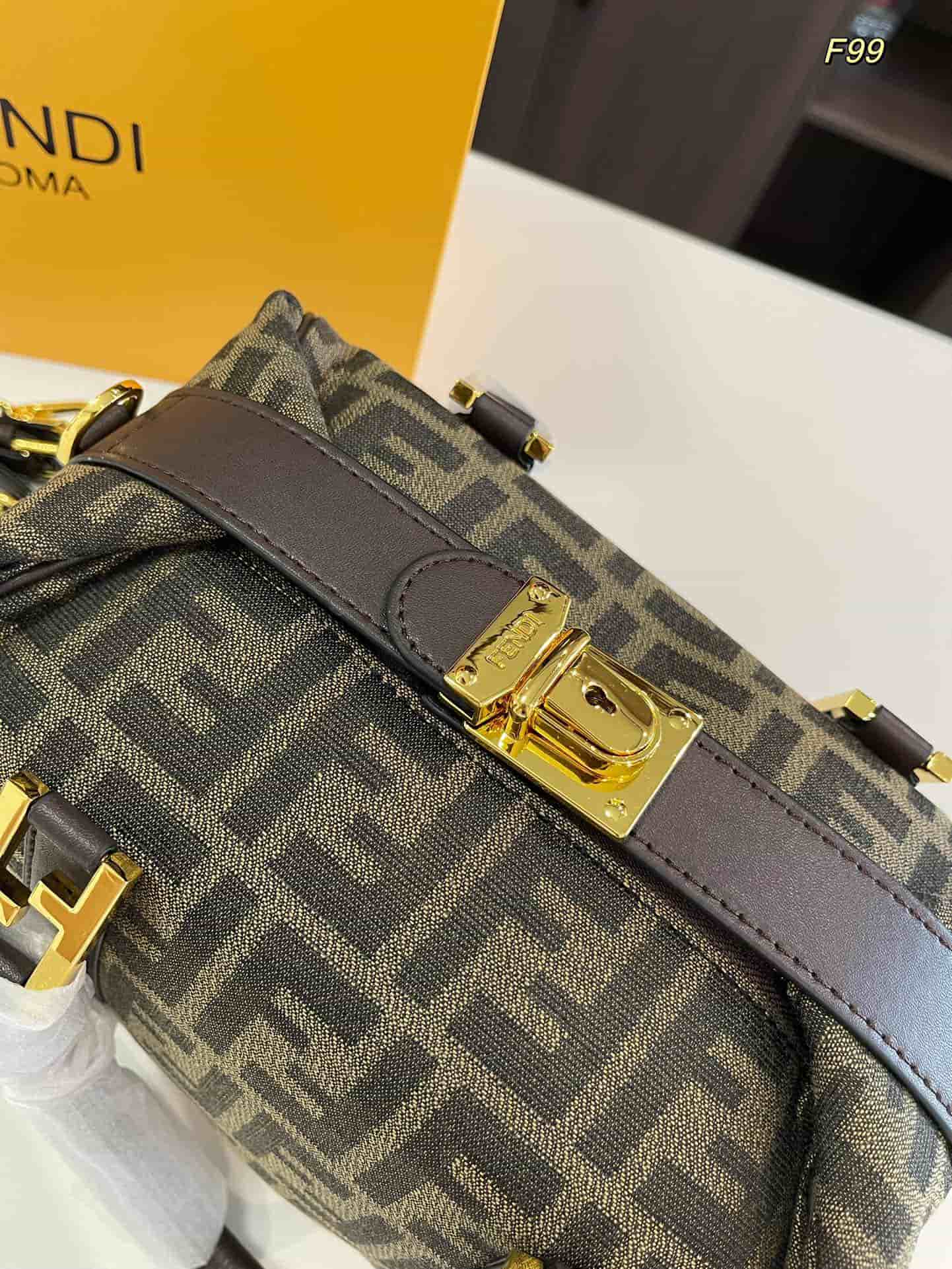 Fendi Zucca Boston 2 way Bag