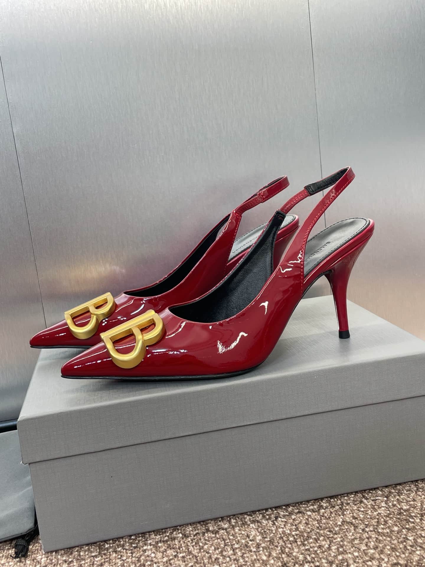 Balenciaga Patent Leather Flat Shoes High Women