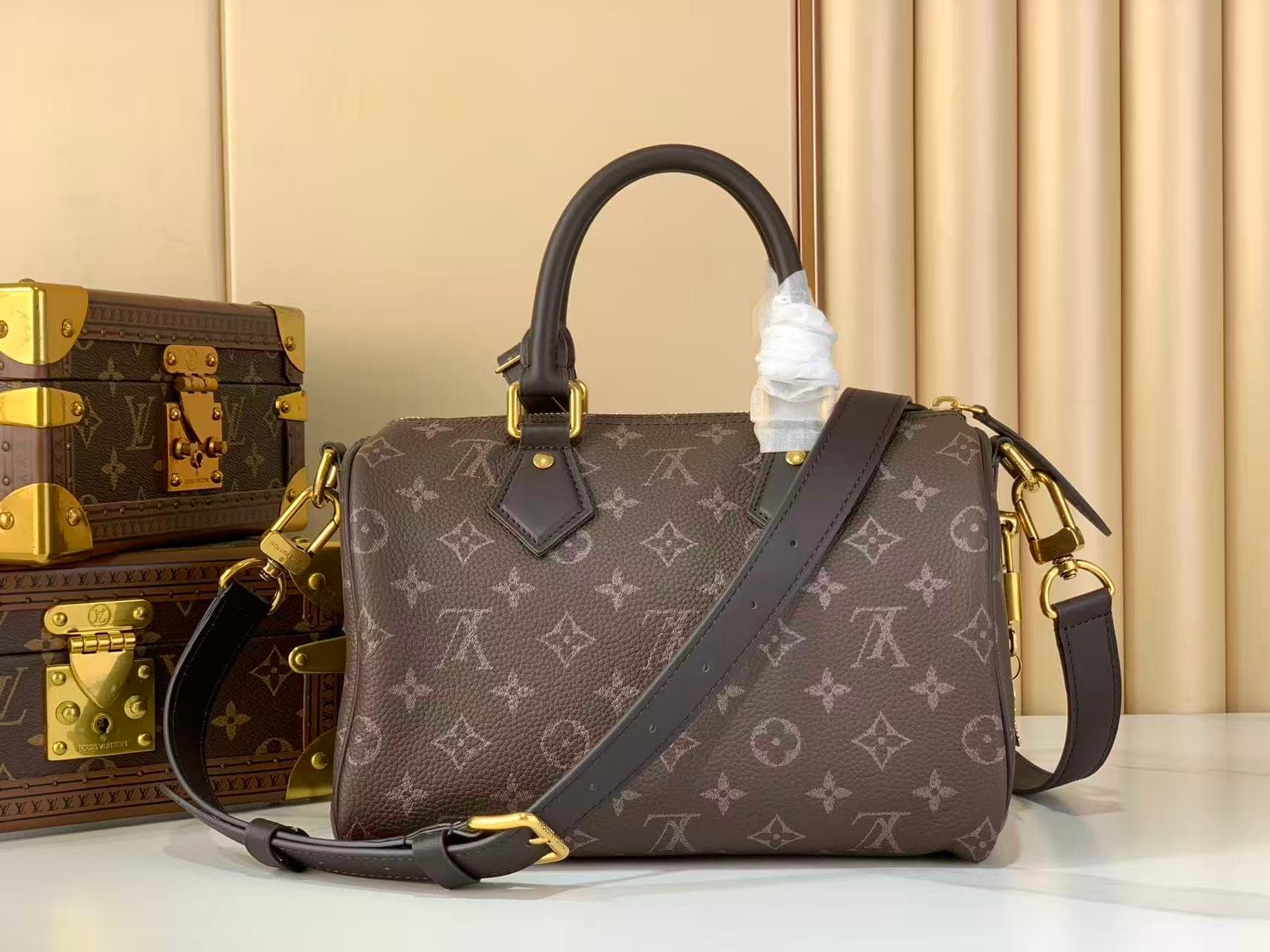 Louis Vuitton Speedy P9 Bandouliere 25 Calfskin leather M27974 Coffee Bean TOP