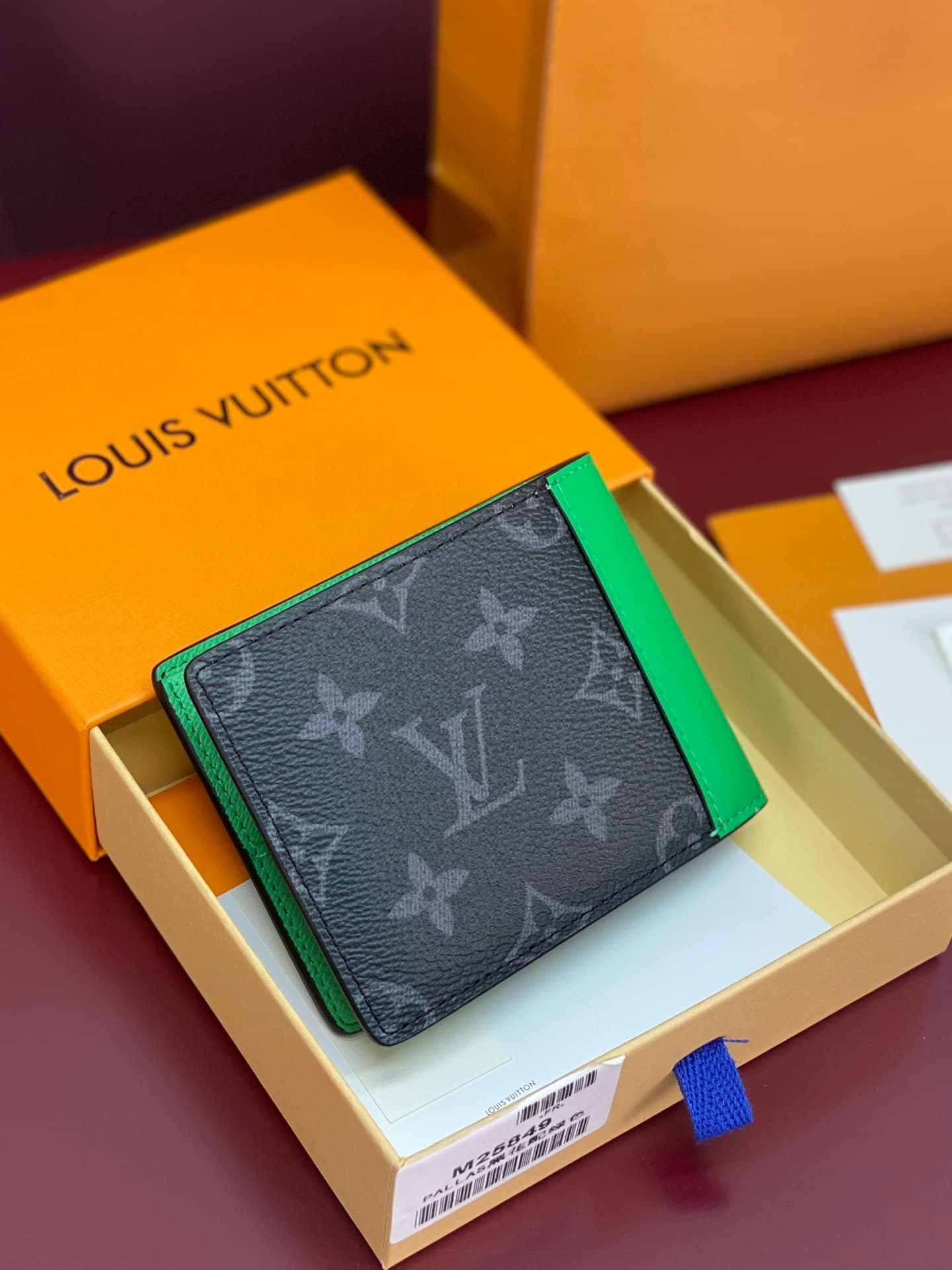 Louis Vuitton Slender Wallet Monogram Eclipse coated canvas M25849 Bamboo Green High