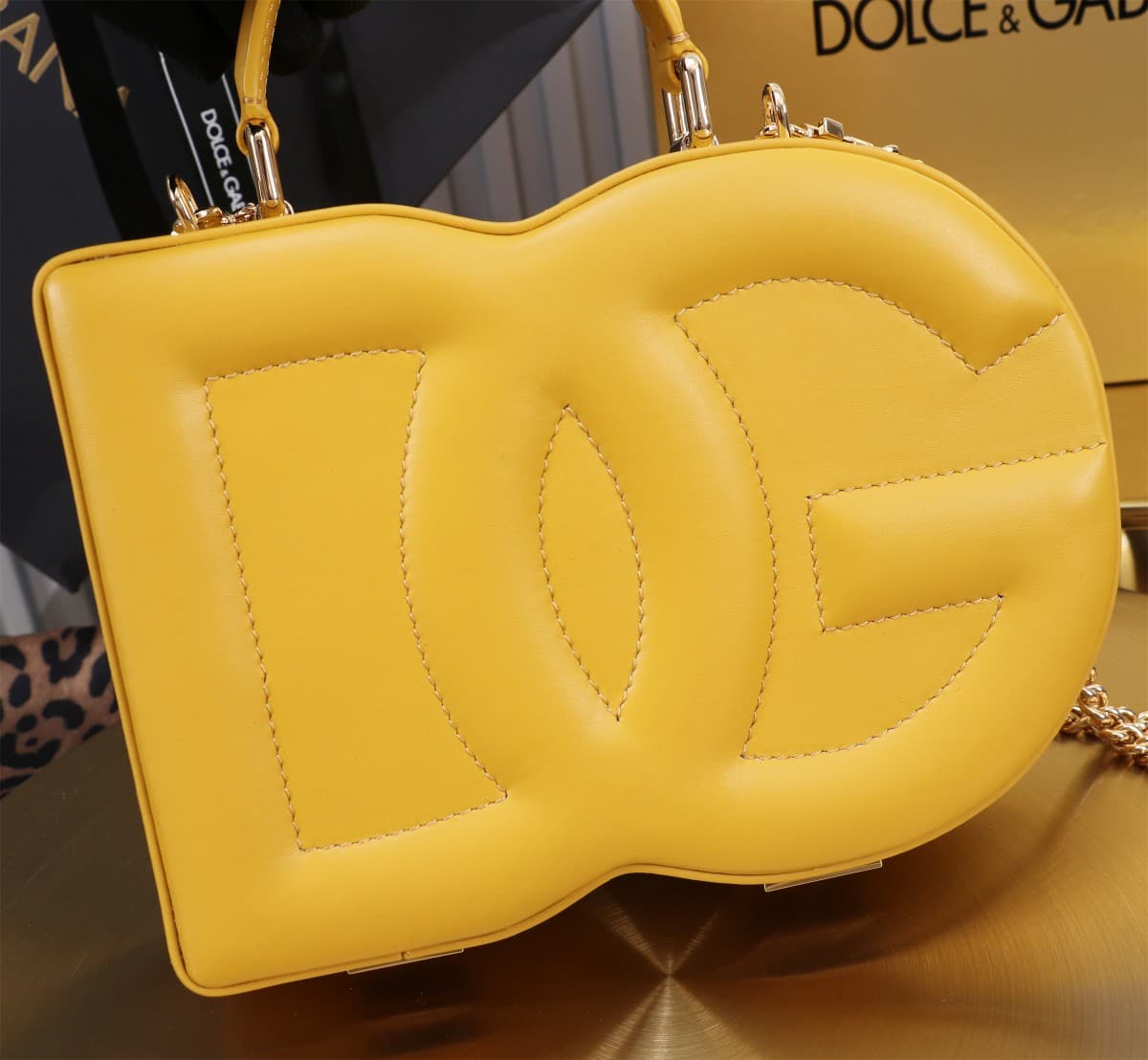 Dolce & Gabbana yellow leather DG Logo handbag high