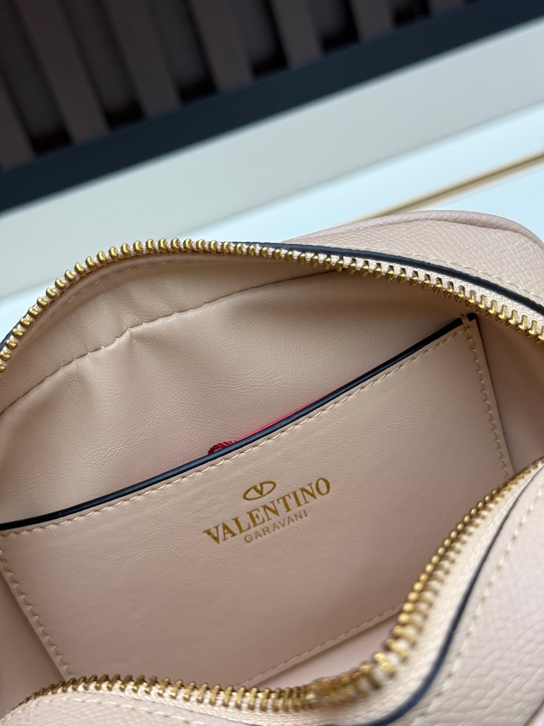 Valentino Garavani Mini VLogo Signature Bowling Bag Beige
