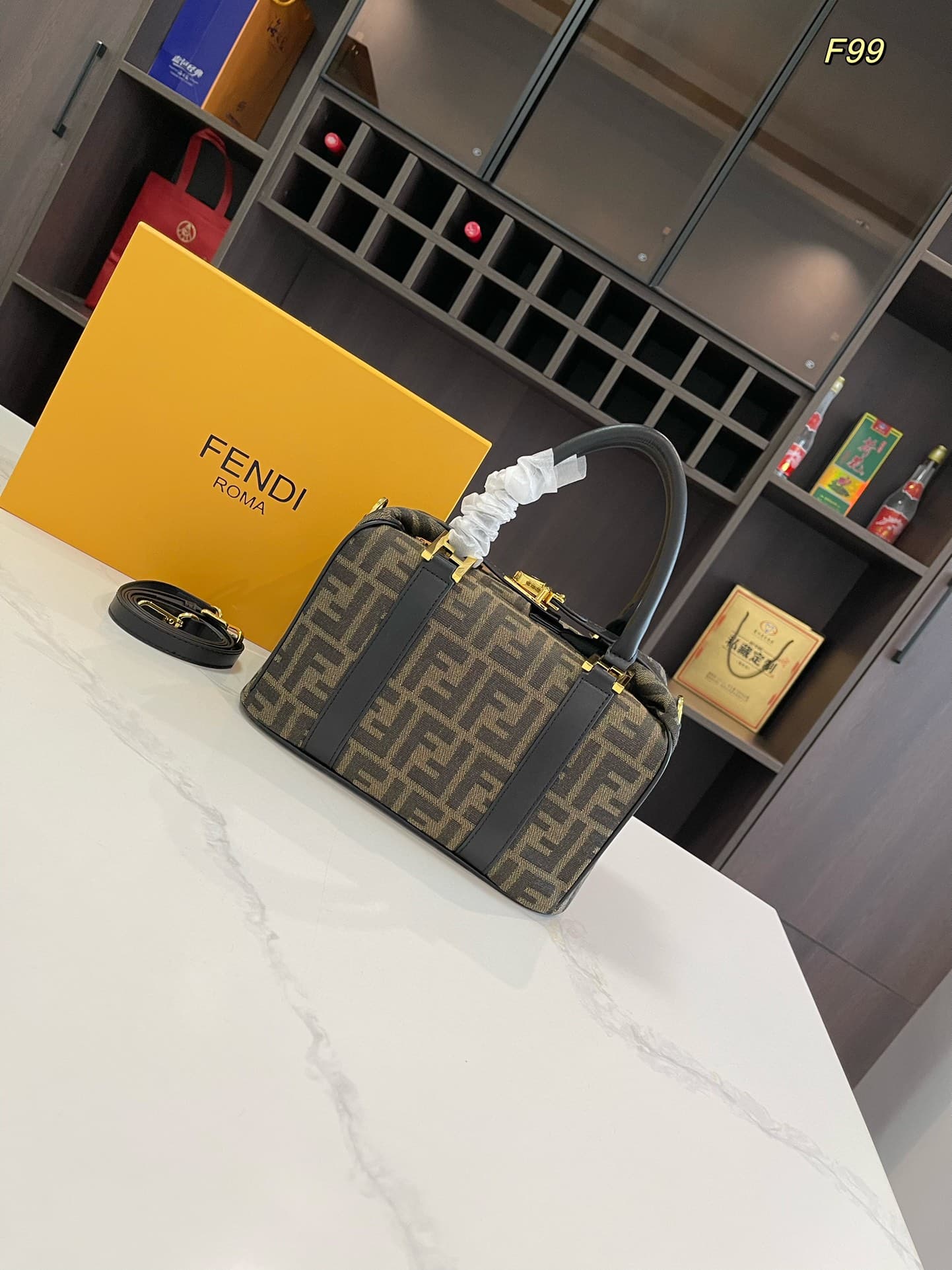 Fendi Zucca Boston 2 way Bag