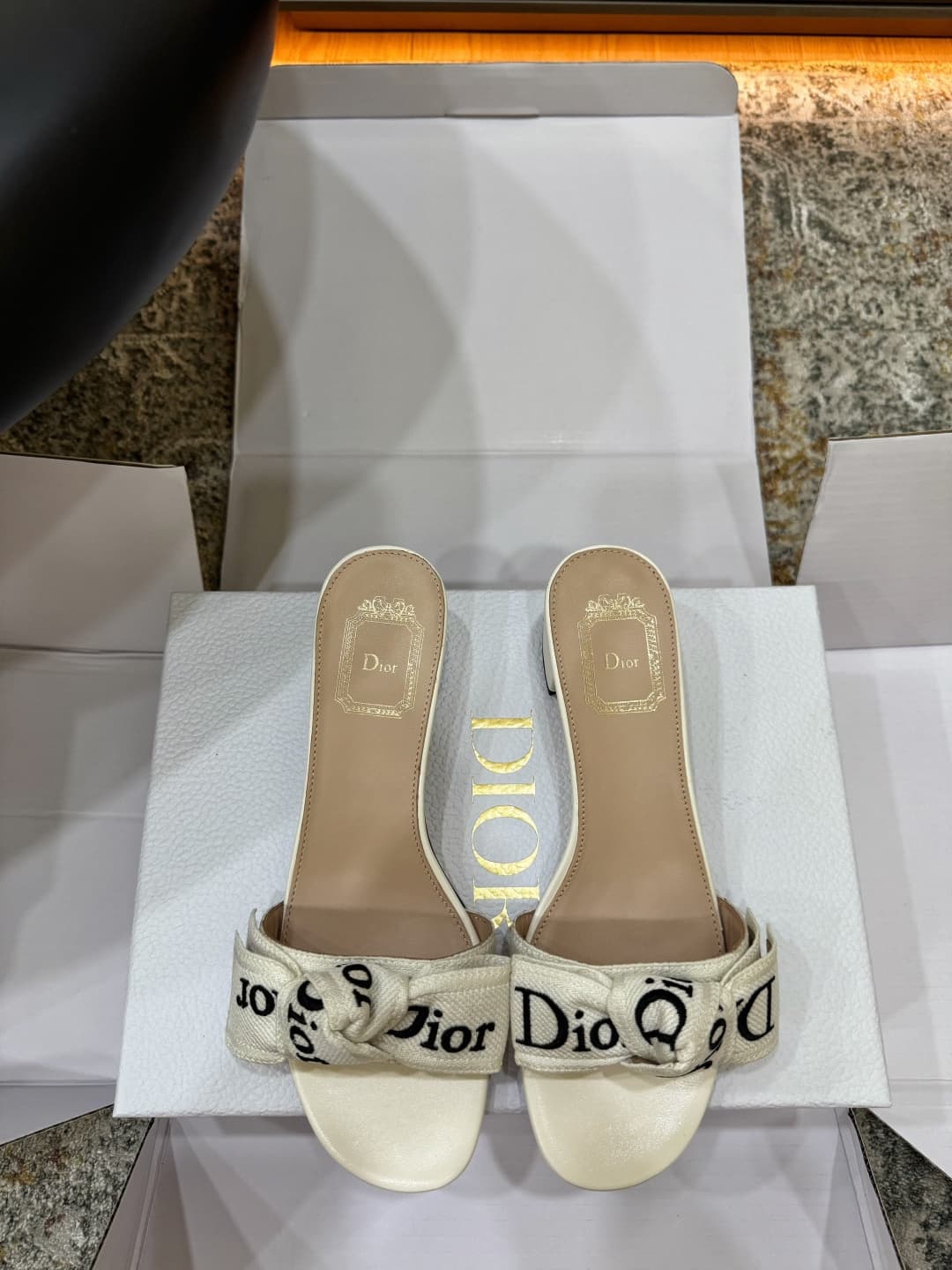 Dior J'Adior Heeled Slide Sandal Shoes Women Mid-Heel