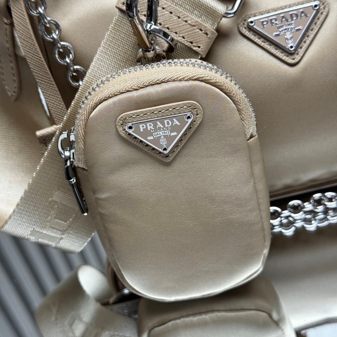 Prada Re-Edition 2005 Nylon bag 1BH204 Beige High