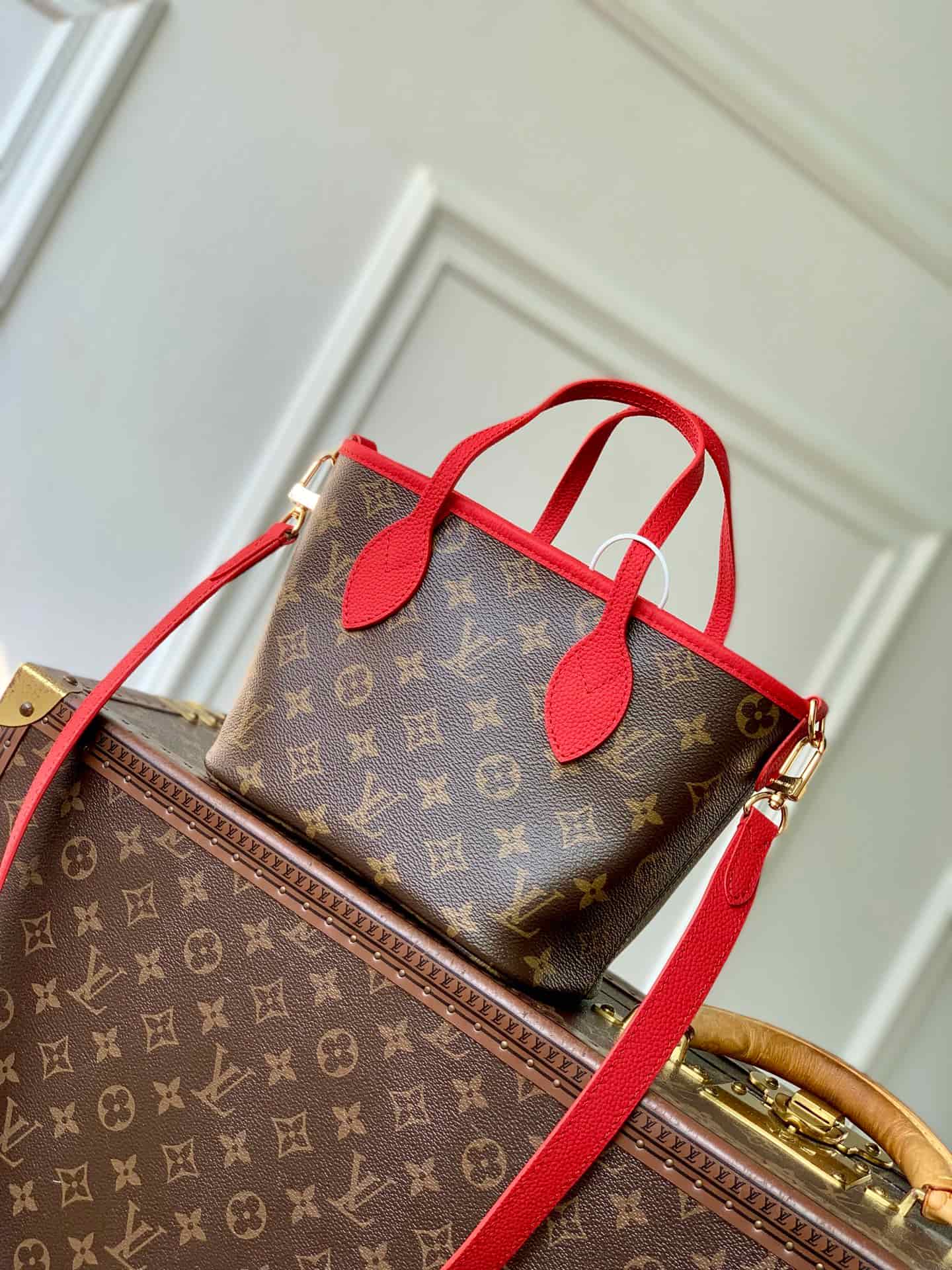 Louis Vuitton Neverfull Inside Out BB Monogram/Sari Red M28318 High
