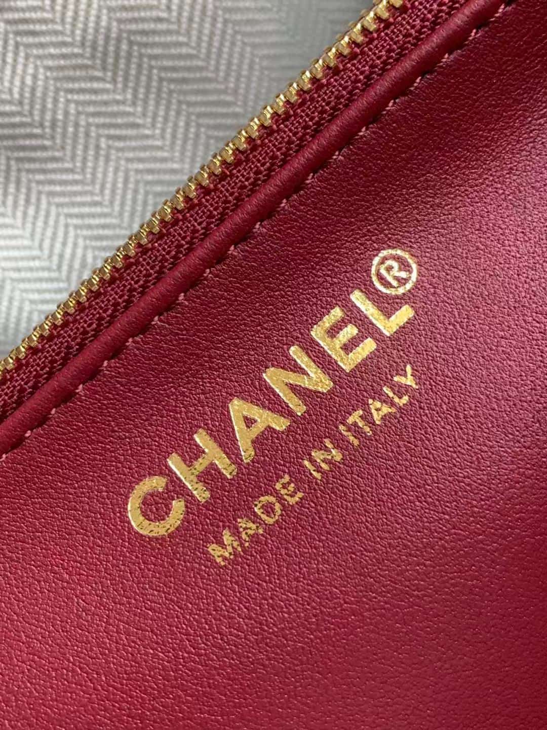 Chanel Small Bucket Bag Suede Calfskin & Gold-Tone Metal Burgundy AS6584 A