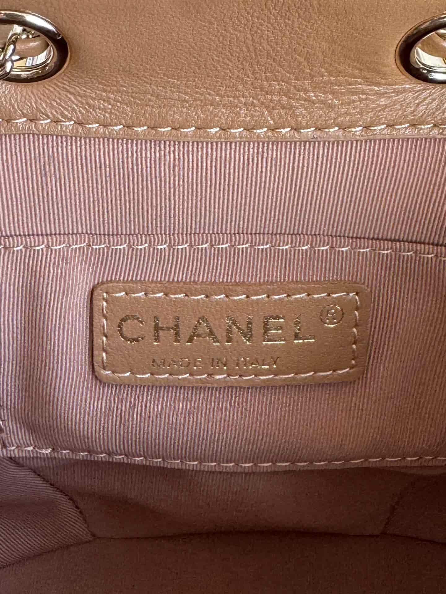 Chanel Small Quilted Duma Backpack Lambskin AS2908 Caramel High
