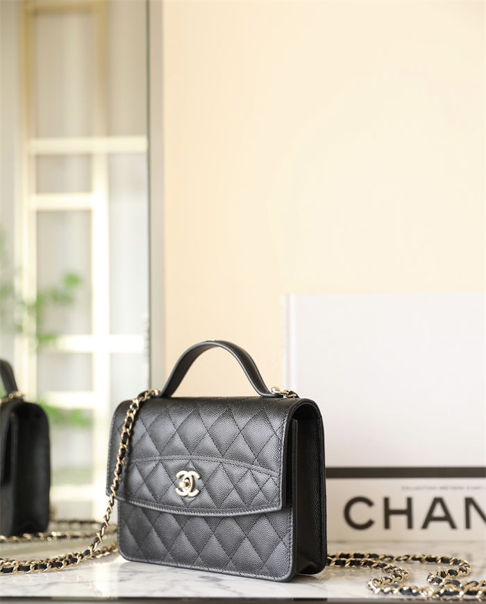 Chanel BACKPACK Grained Shiny Calfskin & Gold-Tone Metal TOP