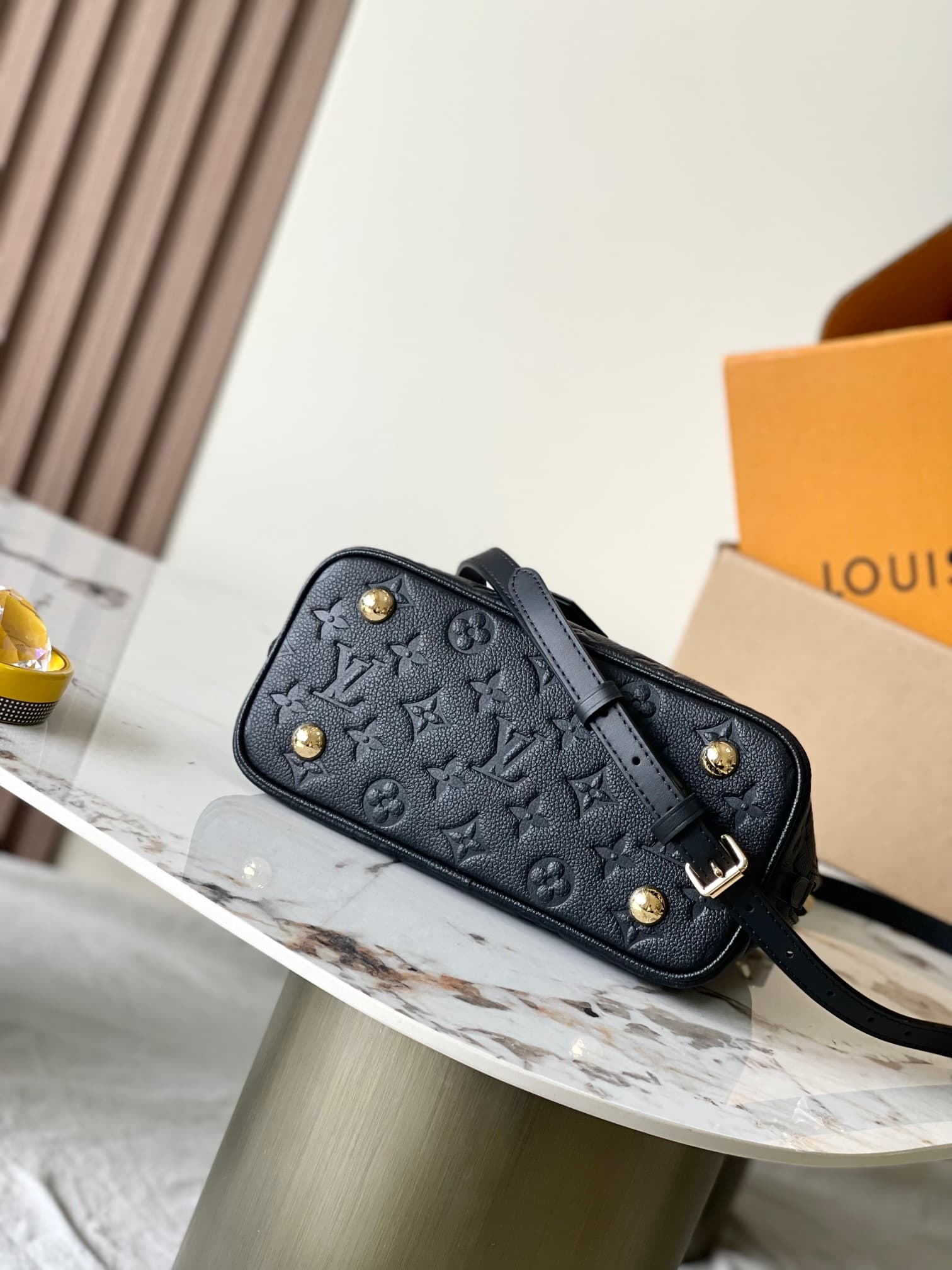 Louis Vuitton Alma BB Black Monogram Empreinte Leather M26409 TOP
