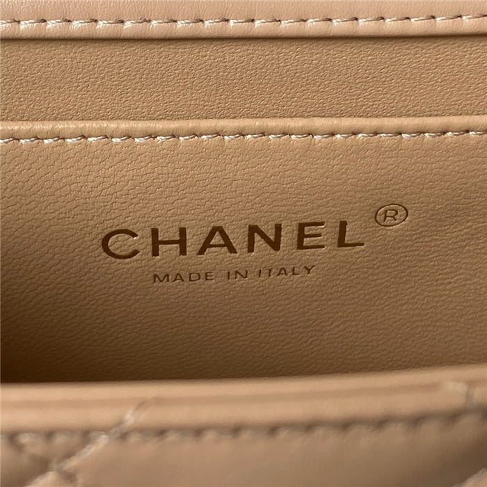 Chanel MINI FLAP BAG Calfskin & Gold-Tone Metal AS2615 Beige A