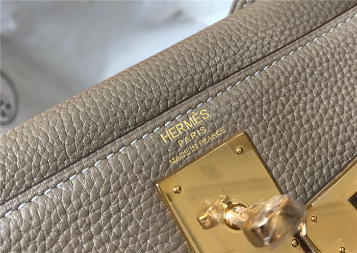 Hermes Kelly 25/28/32cm Retourne Bag Togo Leather In Tourterelle WAX High