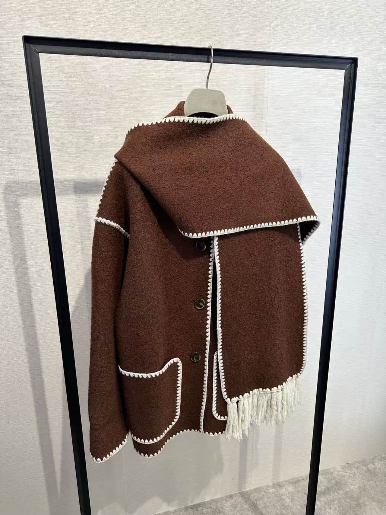 Toteme Embroidered wool scarf jacket