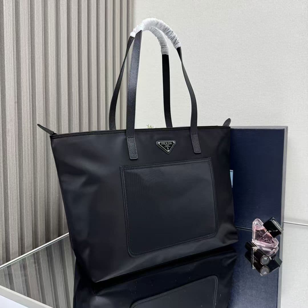 Prada Re-Nylon Tote Bag Black High