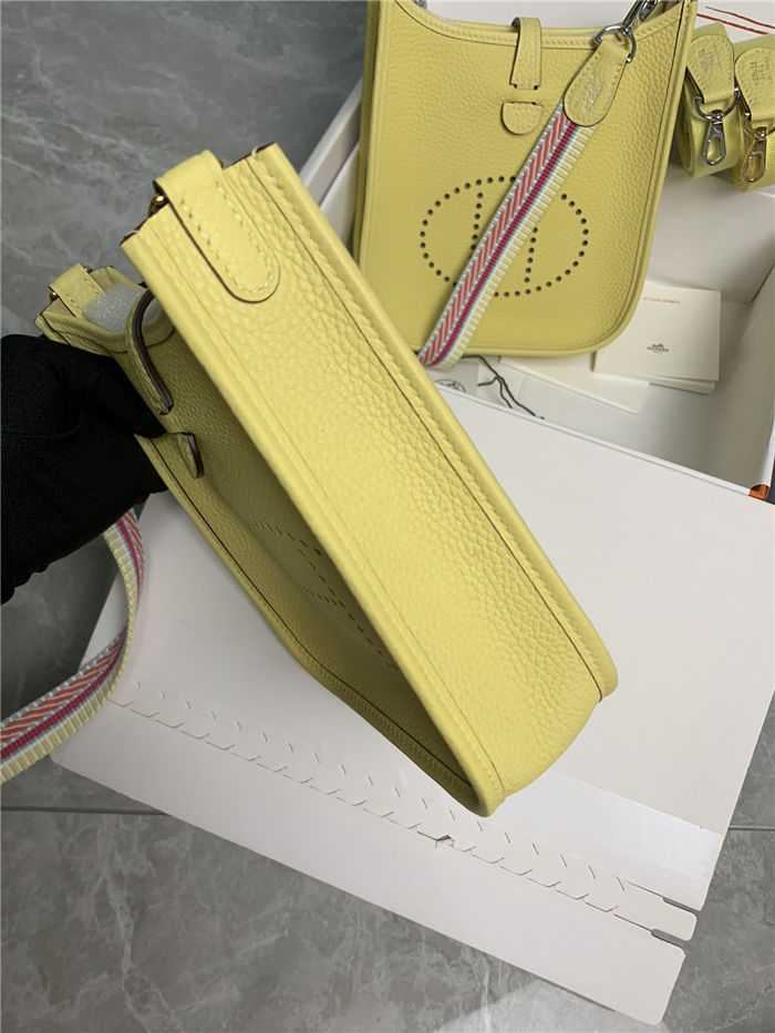 Hermes Evelyne III TPM Mini Bag Togo Leather In Jaune Poussin WAX High