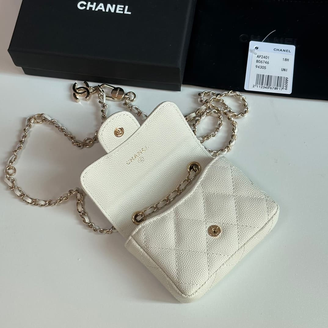 Chanel  Mini Flap Card Holder on Chain AP2401 A