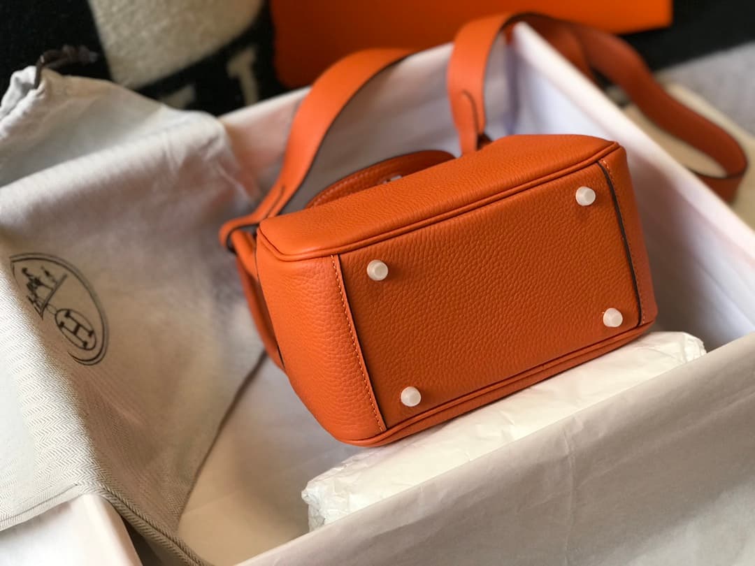 Hermes Lindy Mini Bag Calfskin Leather In Capucine High