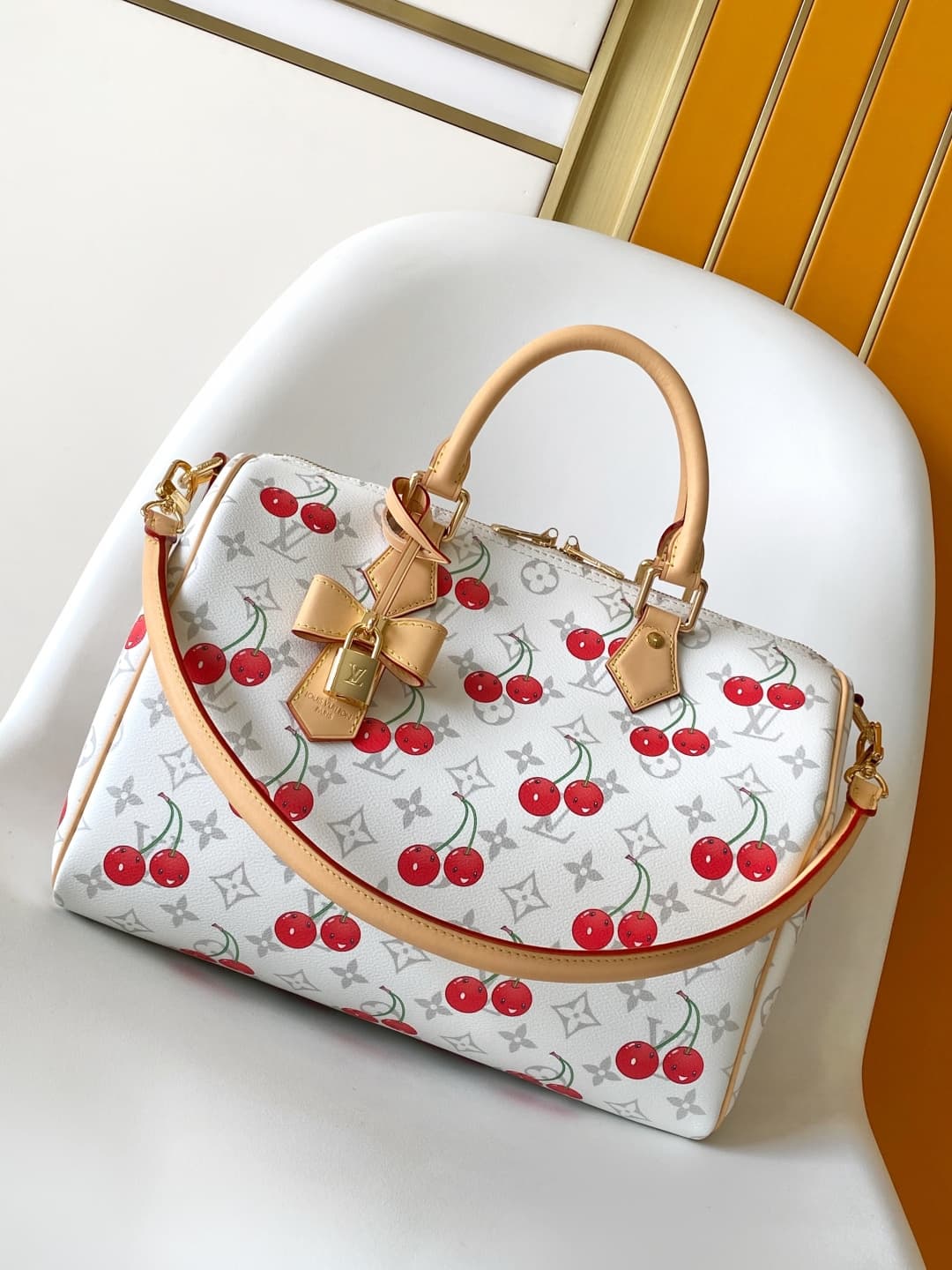 Louis Vuitton x Takashi Murakami Soft Speedy Bandoulière 30 Cherry Motif Monogram Canvas M14328 High