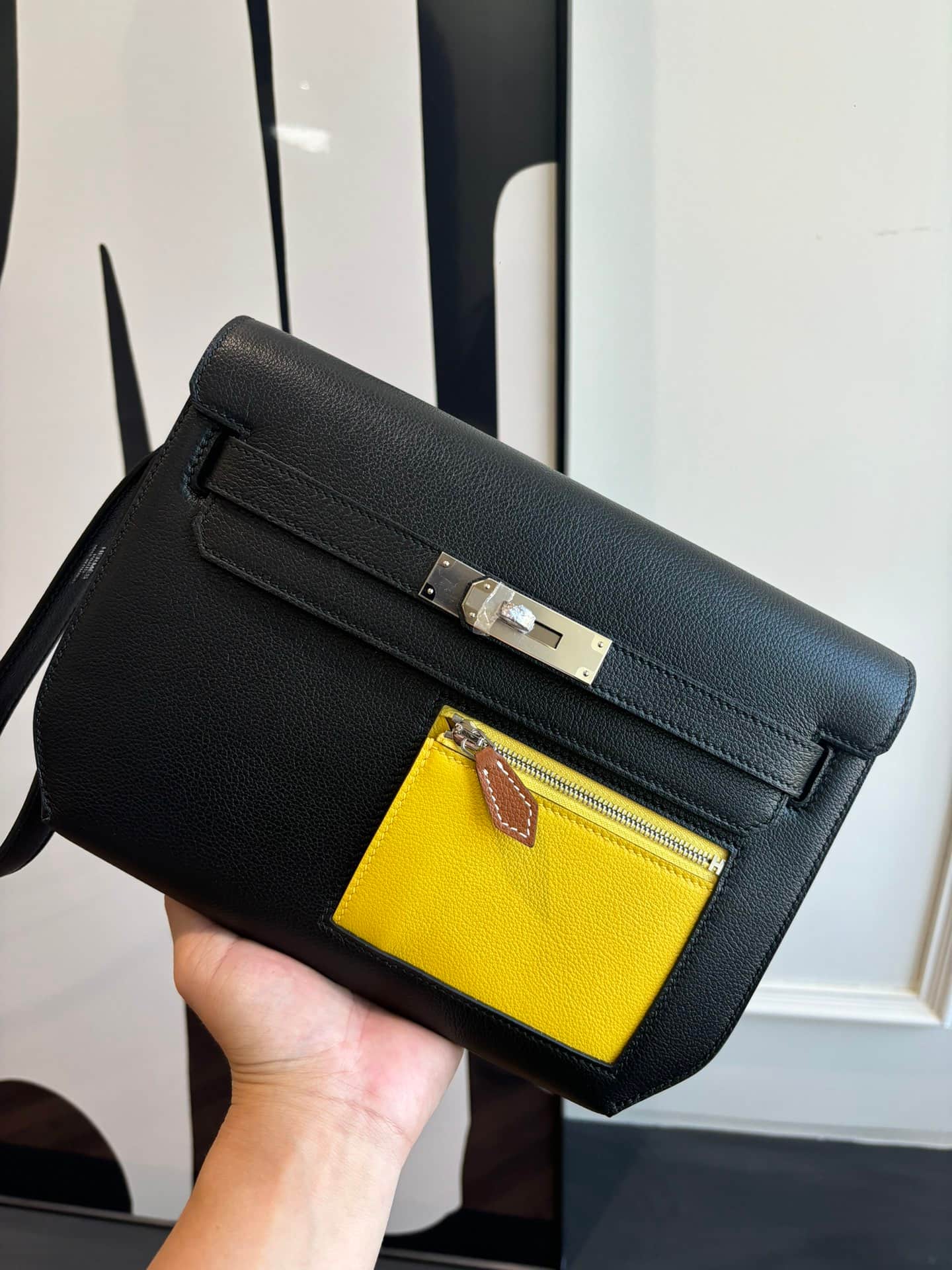Hermes Kelly Depeches 25 Pouch Evercolor Leather WAX High