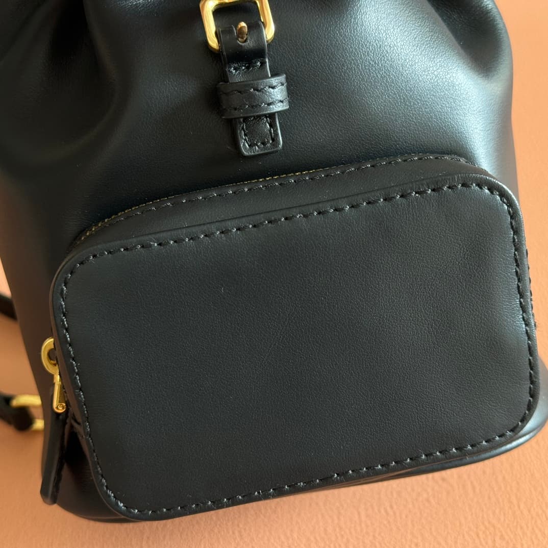 Miu Miu Calfskin Leather backpack Black 5BZ045 High