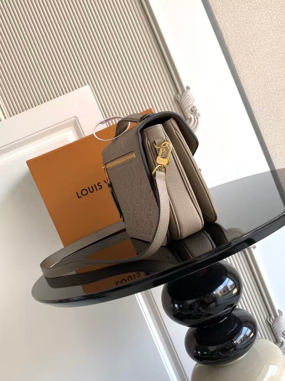 Louis Vuitton Pochette Métis Tourterelle Grey Monogram Empreinte embossed supple grained cowhide leather M44881 TOP