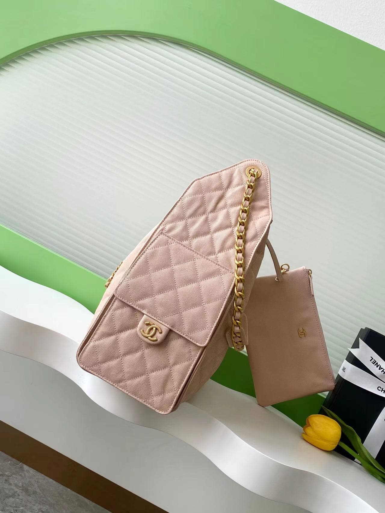 Chanel 25 Medium Hobo Medium handbag AS5311 Grained Calfskin & Gold-tone Metal Light Pink A