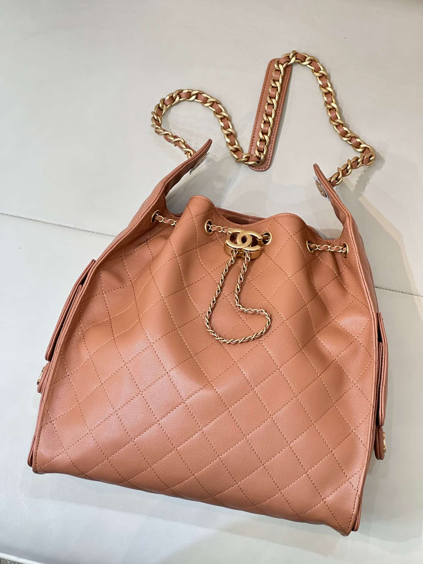 Chanel 25 Medium Hobo handbag AS5311 Grained Calfskin & Gold-tone Metal Brown TOP