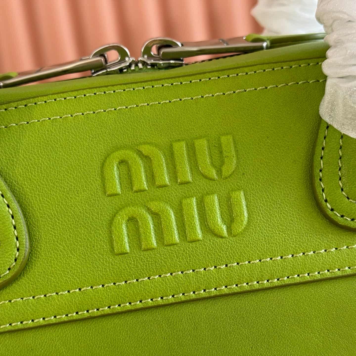 Miu Miu Vivant nappa leather bag Green 5BB199 TOP
