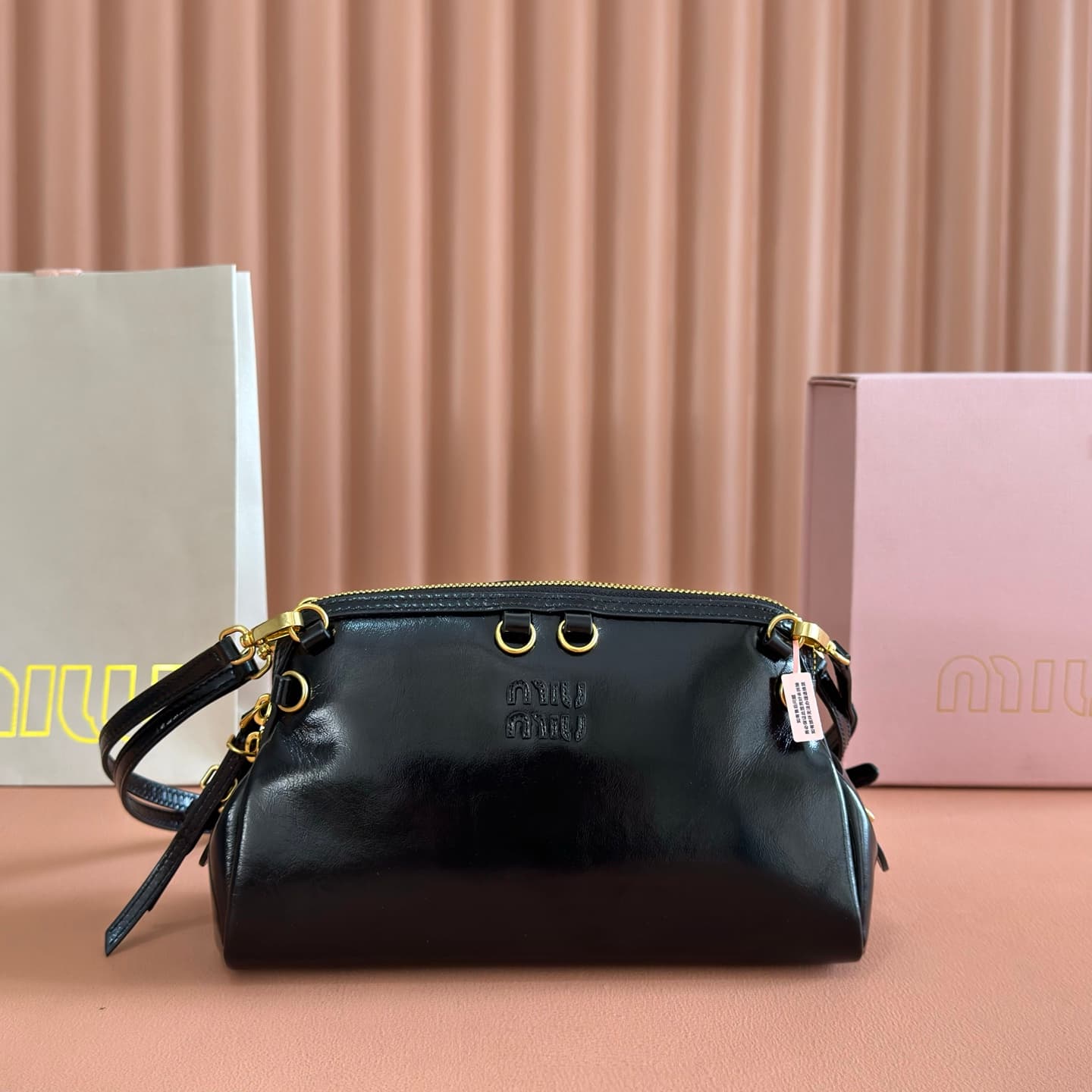 Miu Miu Caprice leather clutch 5BF131 Black TOP
