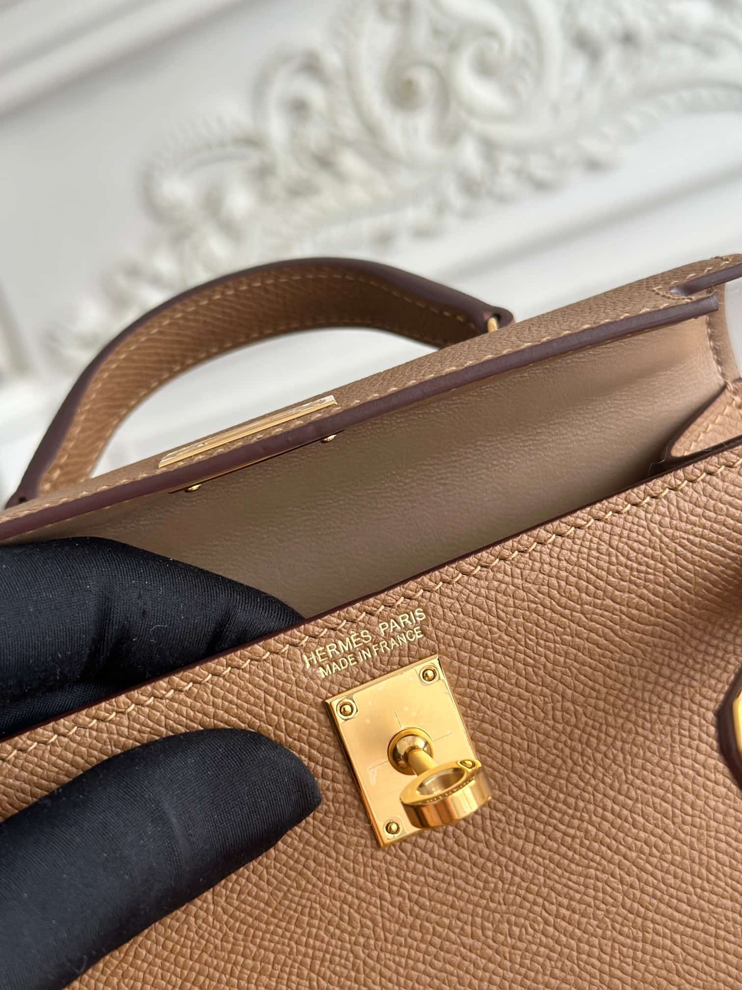 Hermes Kelly Mini II Bag Epsom Leather WAX Weimar High