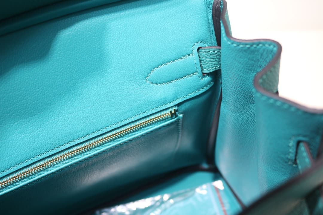 Hermes Birkin 25/30/35cm Bag Togo Leather In Blue Paon WAX High