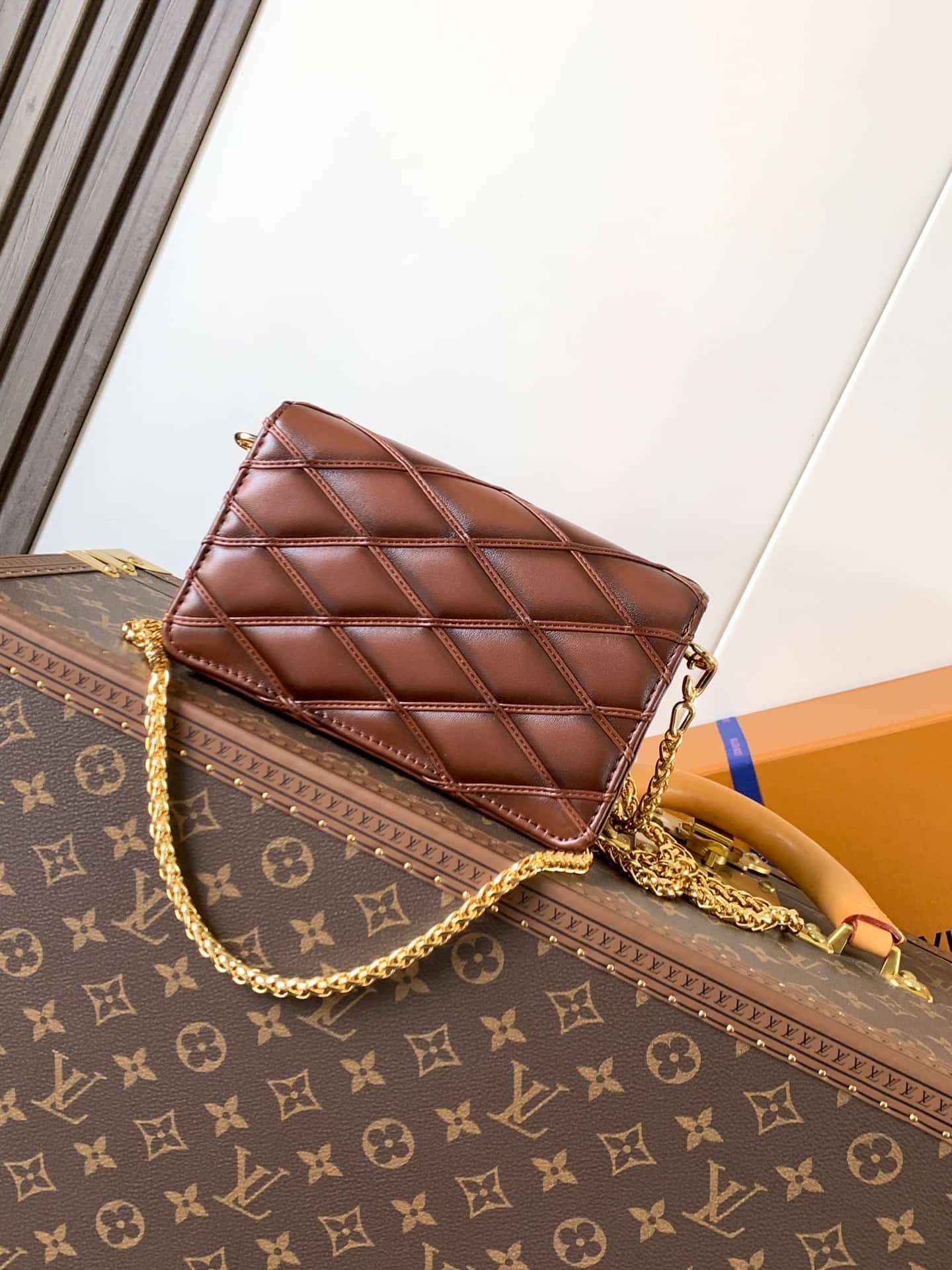 Louis Vuitton Wallet On Chain GO-14 Tan Lambskin leather M13841 High