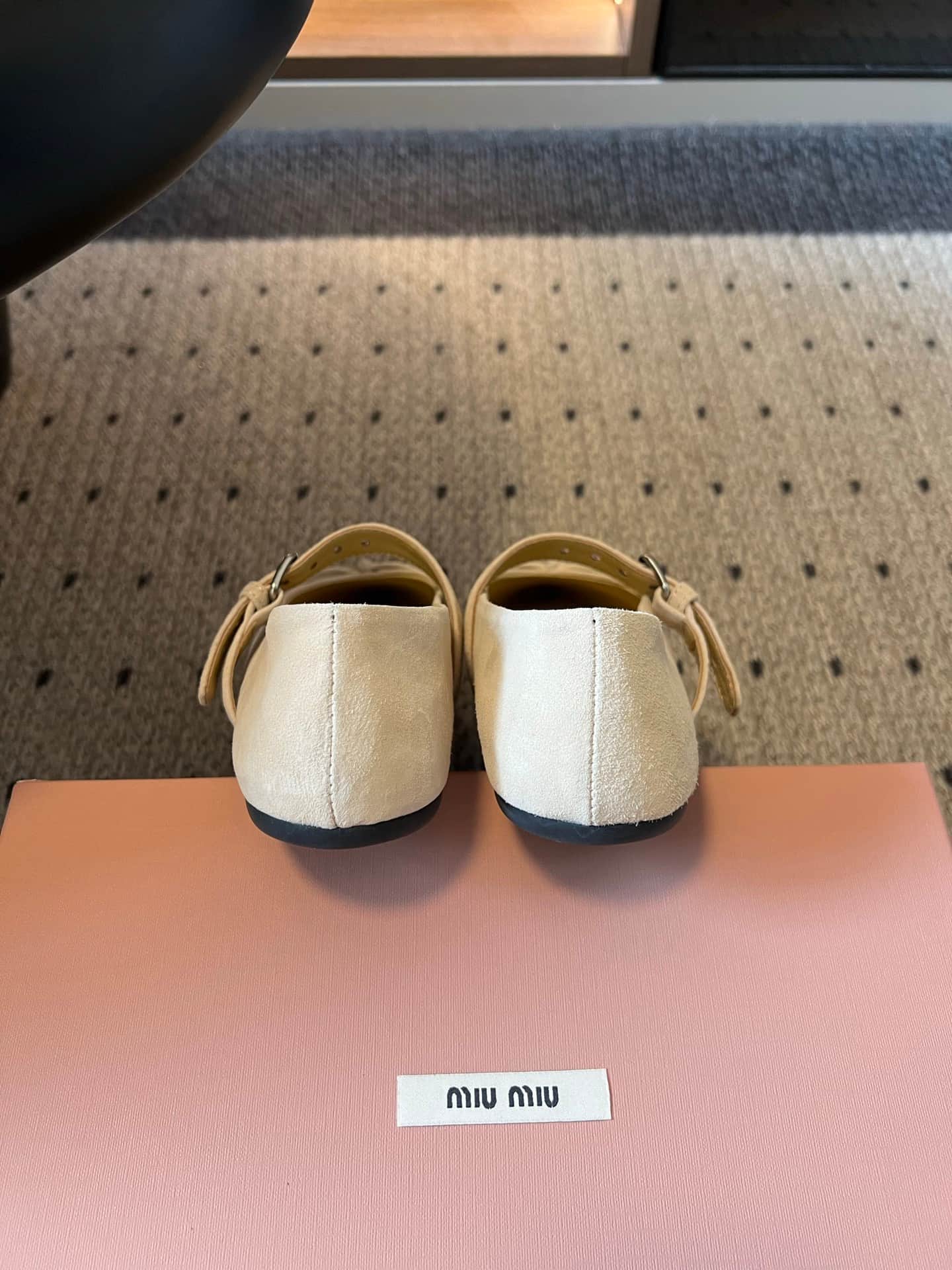Miu Miu Pointed-toe Suede Ballet Flats