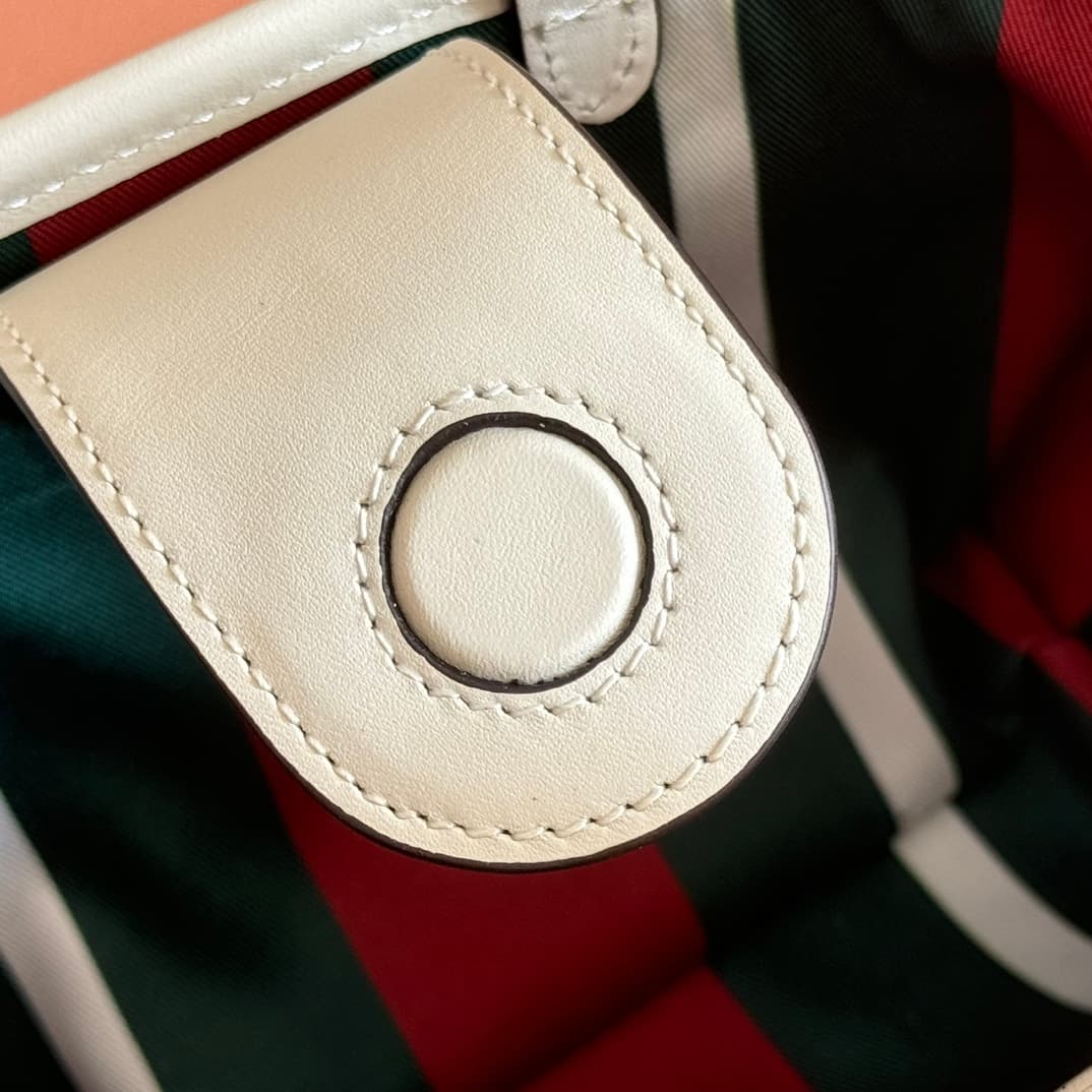 Gucci GG Emblem mini bag beige and white GG fabric 855491 High