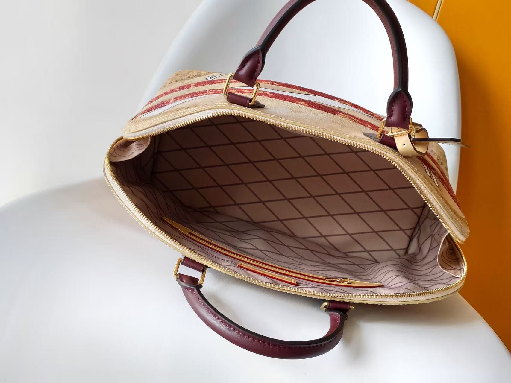 Louis Vuitton Alma GM Beige Coated canvas M28144 High