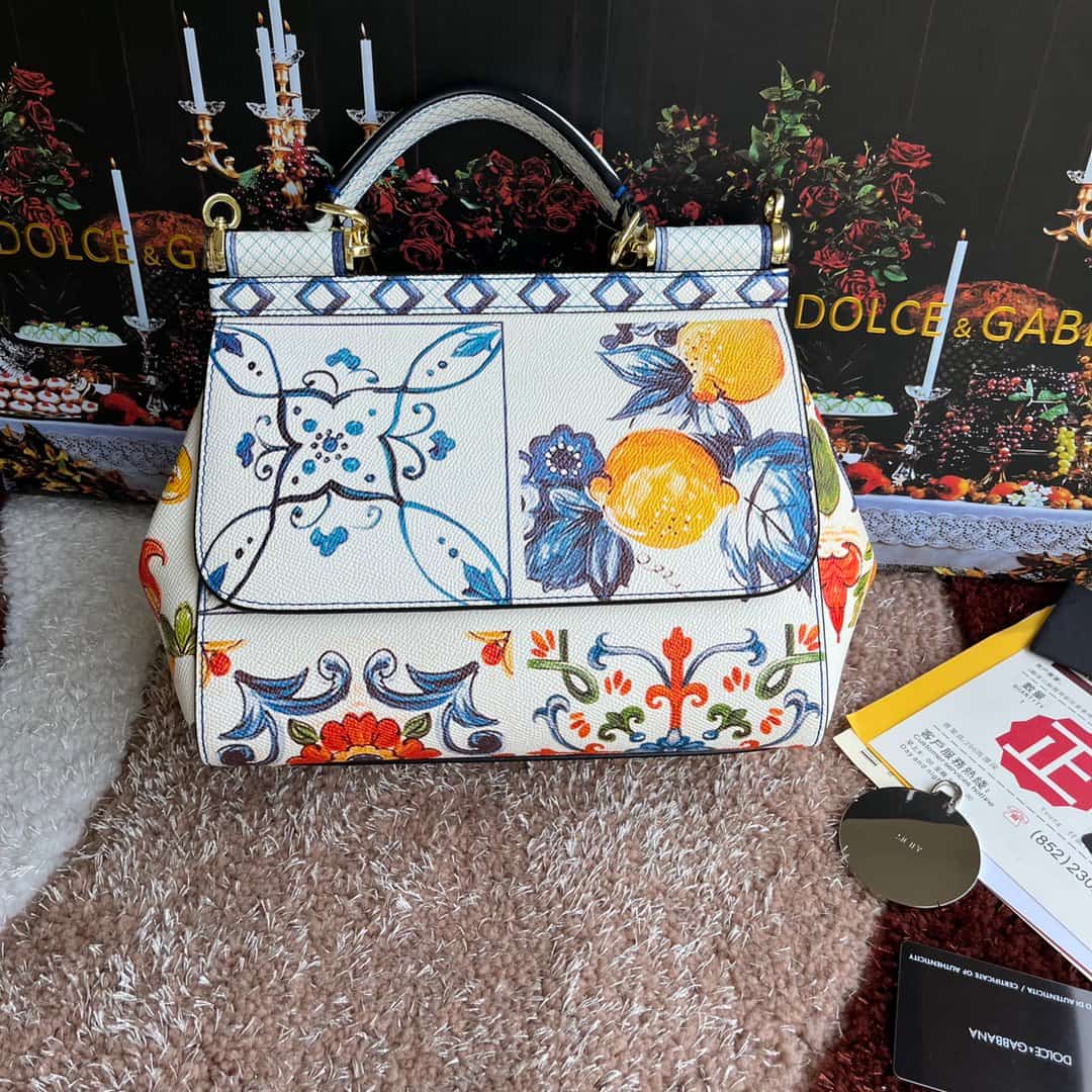Dolce & Gabbana Miss Sicily top handle bag with multicolor print leather High