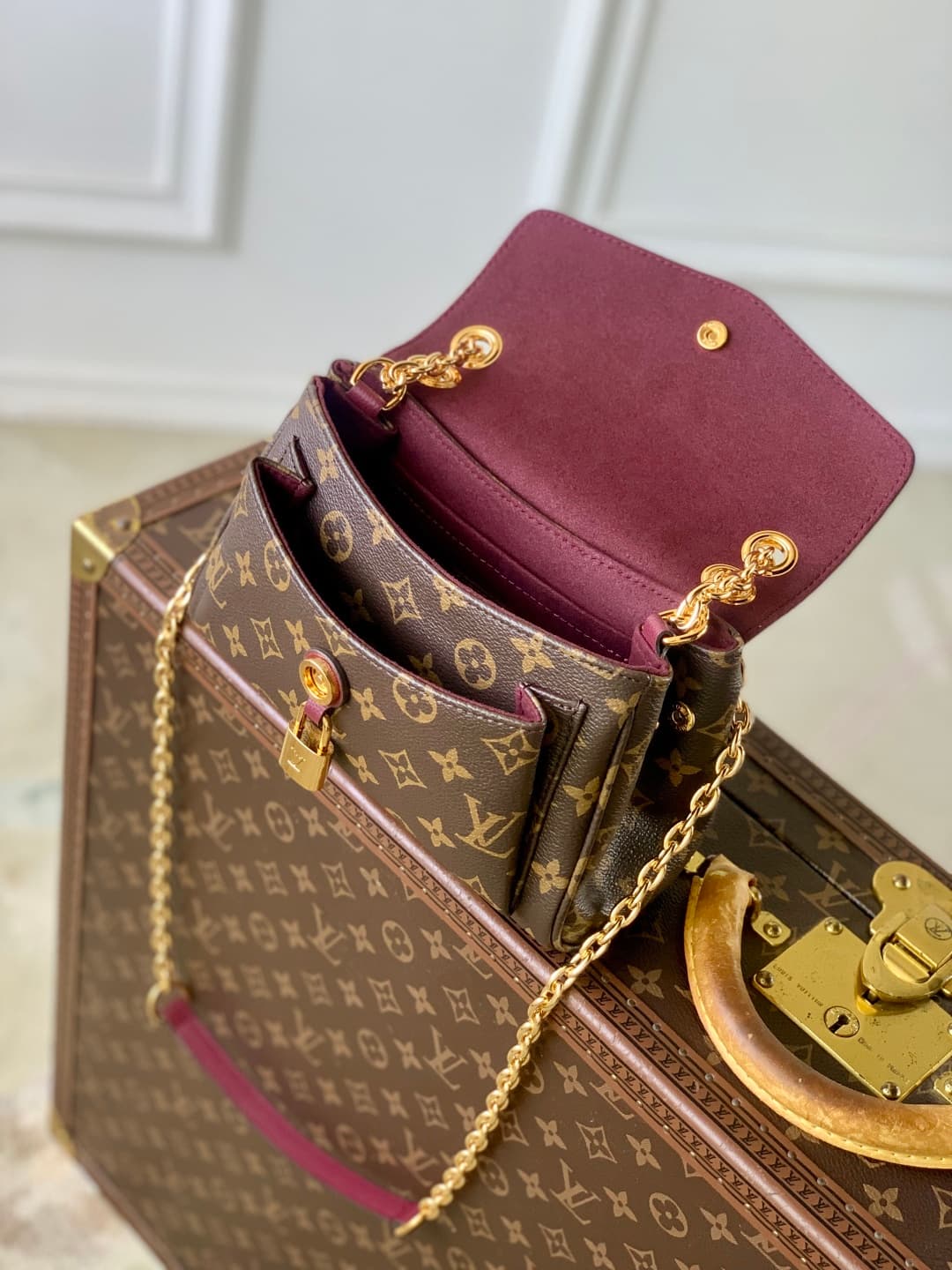 Louis Vuitton Saint Germain BB bag in Monogram canvas M27067 cherry wine High