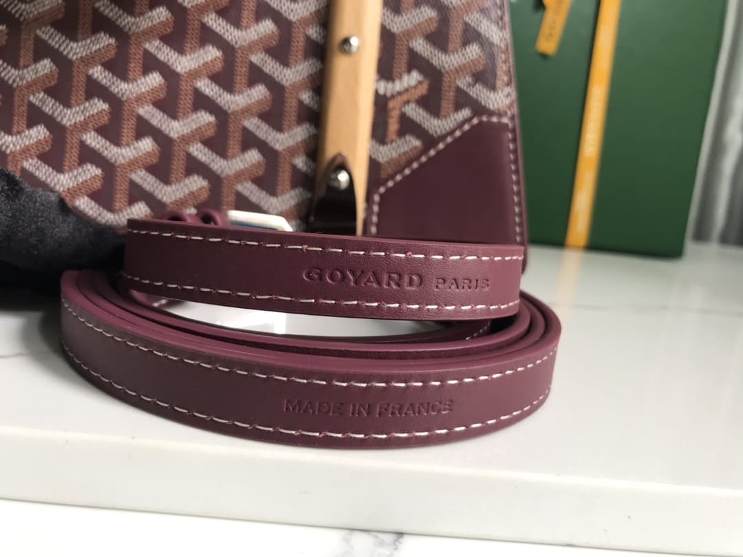 Saïgon PM Bag Goyardine Canvas & Clamecy Cowhide Burgundy High