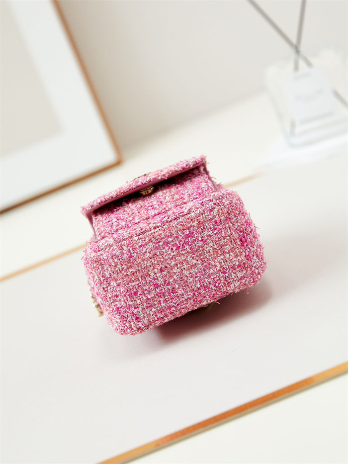 Chanel Mini Backpack Tweed Gold-Tone Metal AP3753 A