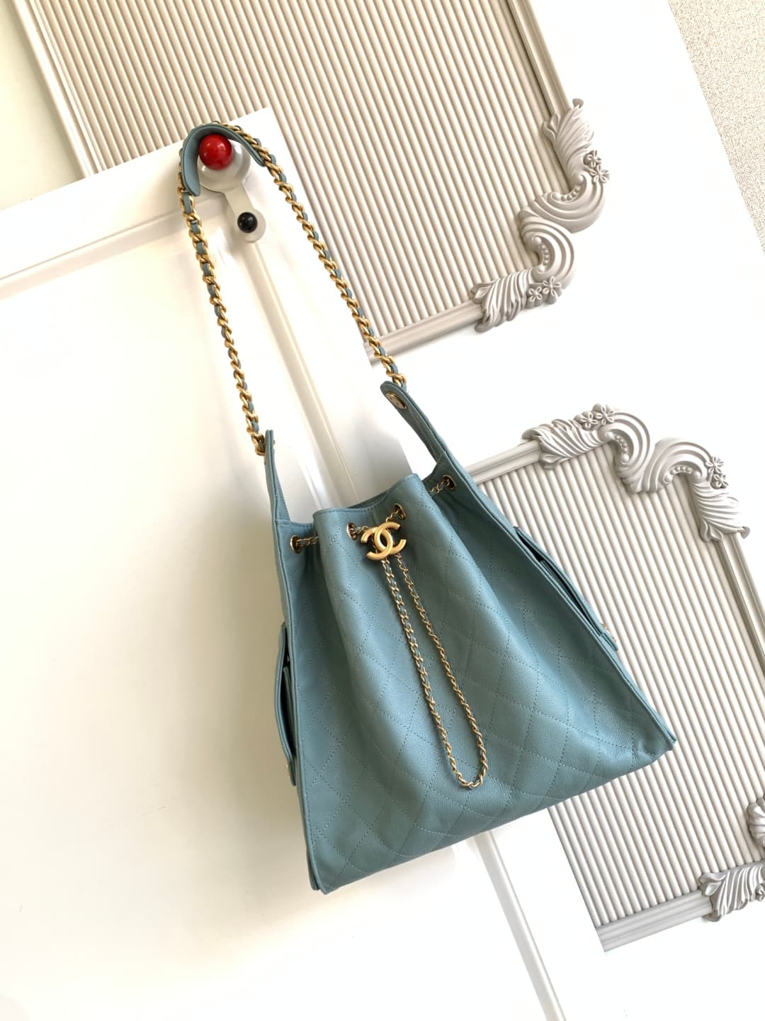 Chanel 25 Medium Hobo Medium handbag AS5311 Grained Calfskin & Gold-tone Metal Blue A