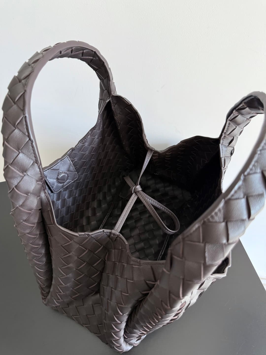Bottega Veneta Medium Campana shoulder bag in Intrecciato leather Brown TOP