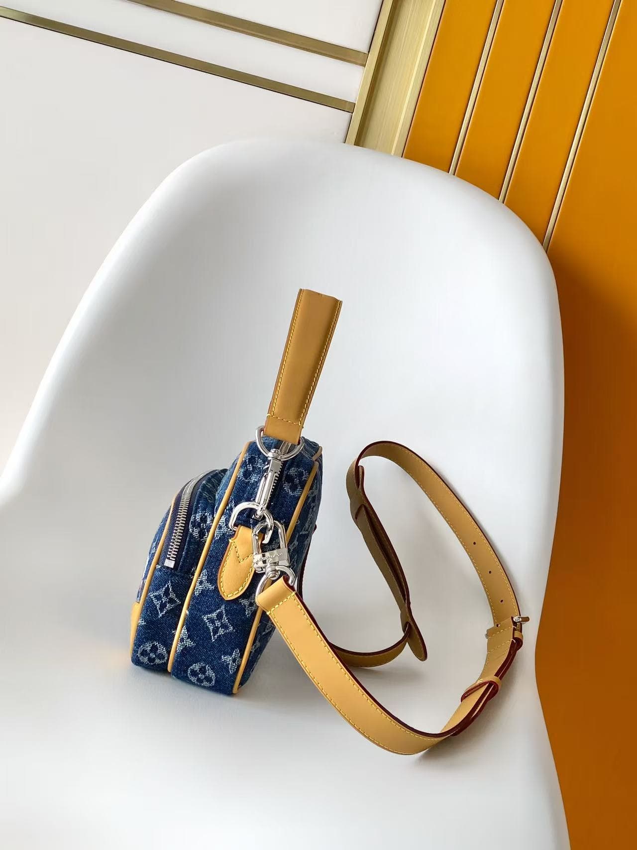 Louis Vuitton Nil Blue Monogram Flowers Denim M27553 High