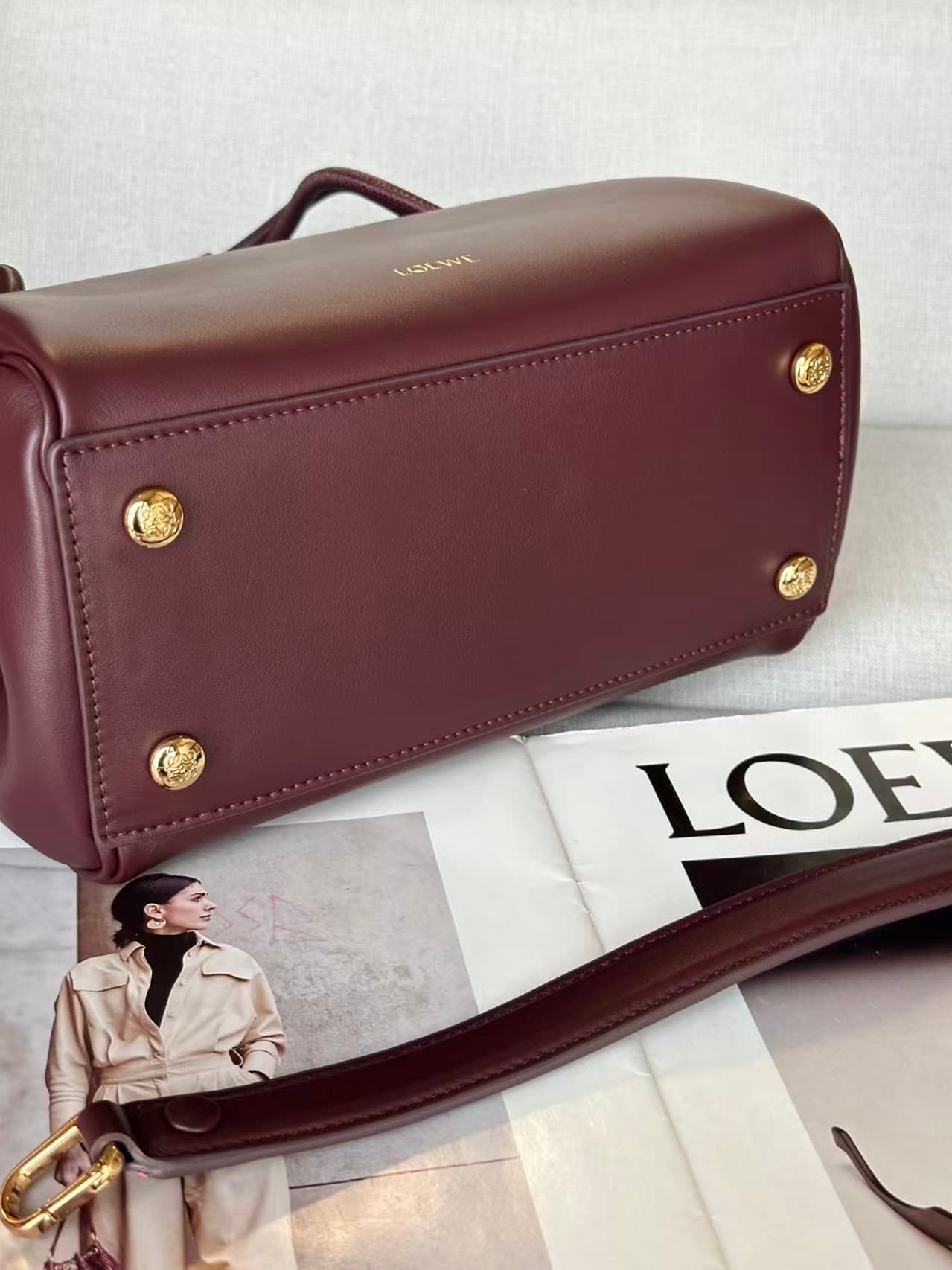 LOEWE Small Madrid bag in supple Calfskin Red High