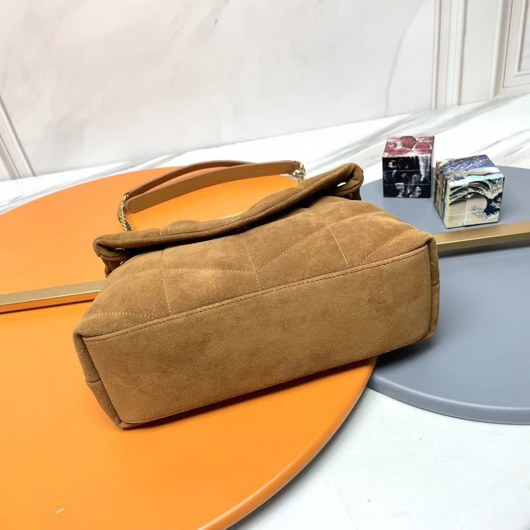 PUFFER SMALL in suede 577476 CINNAMON High