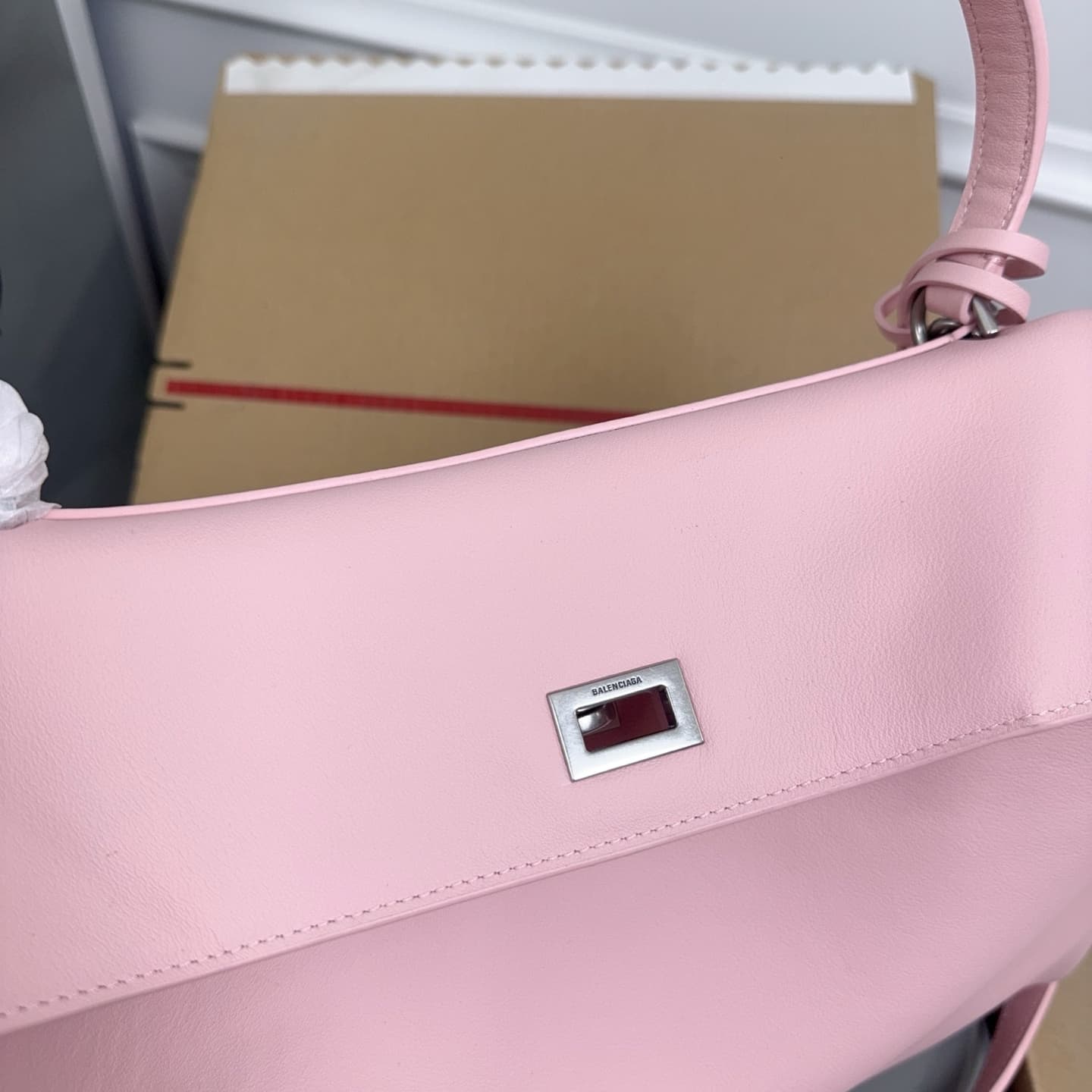 Balenciaga Rodeo Medium Bag in Pink Leather With Silver-Tone Metal High