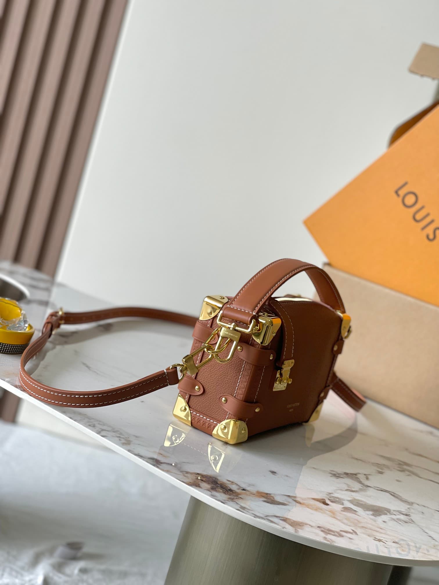 Louis Vuitton Side Trunk PM Cognac Calfskin leather M15224 TOP
