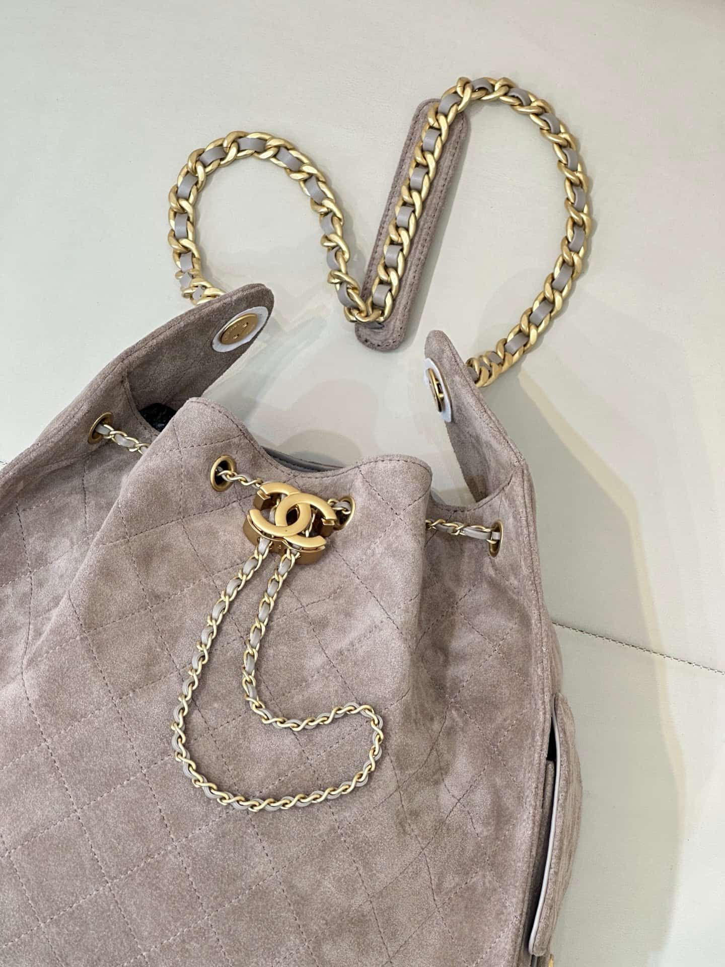 Chanel 25 Medium Hobo handbag AS5311 Suede &Gold-tone Metal Brown TOP