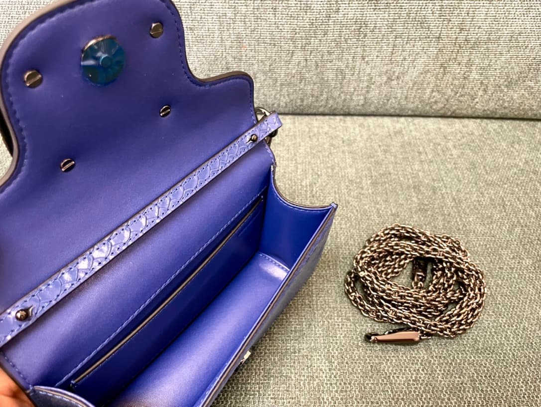 Valentino Garavani MINILOC mini shoulder bag 1133S Calfskin Blue High