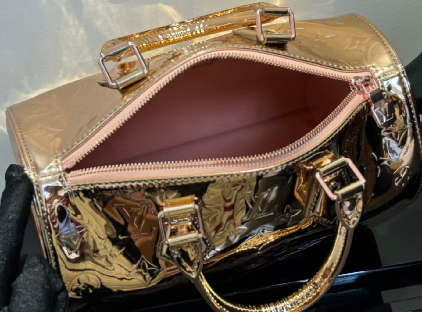 Louis Vuitton Speedy Bandoulière 25 copper Monogram Miroir canvas M26497 High