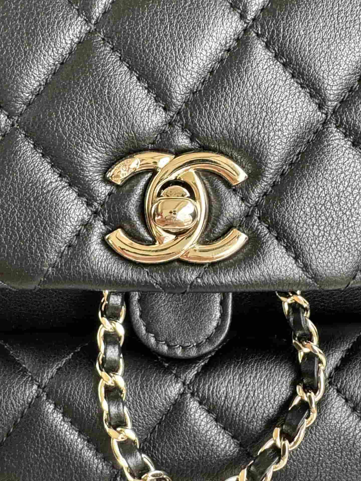 Chanel Small Quilted Duma Backpack Lambskin AS2908 Black High